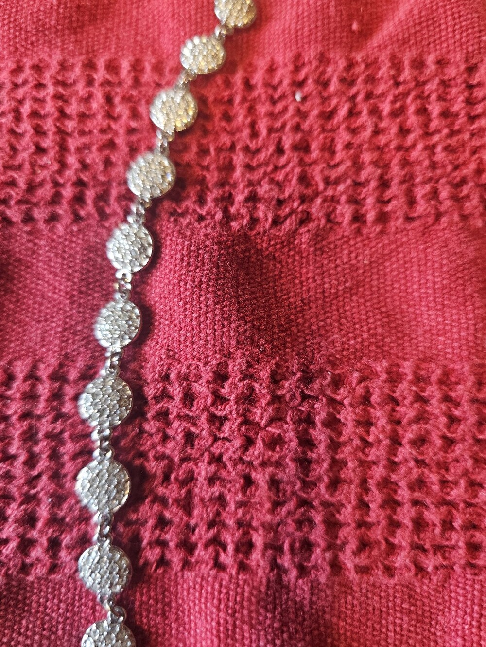 Silver Bracelet Wirh White Stones